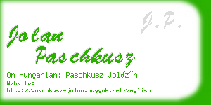 jolan paschkusz business card